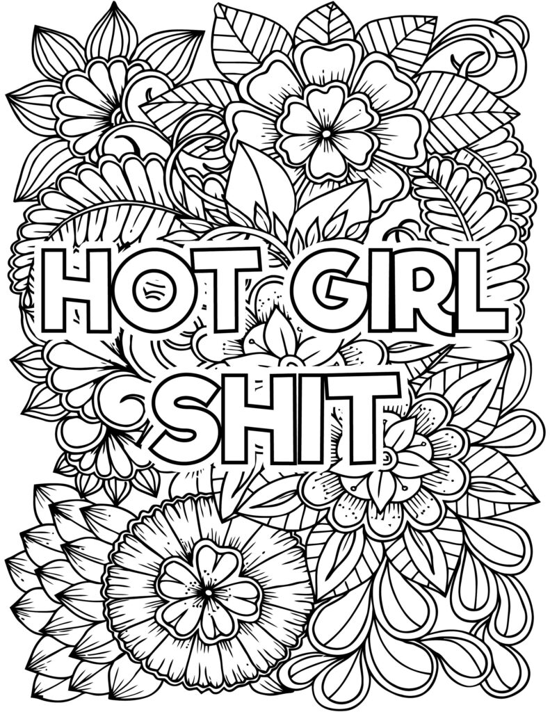 10 Adult Curse Words Coloring Pages Adult Coloring Pages Printable 