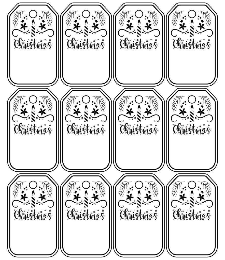 10 Best Black And White Printable Christmas Tags PDF For Free At Printablee