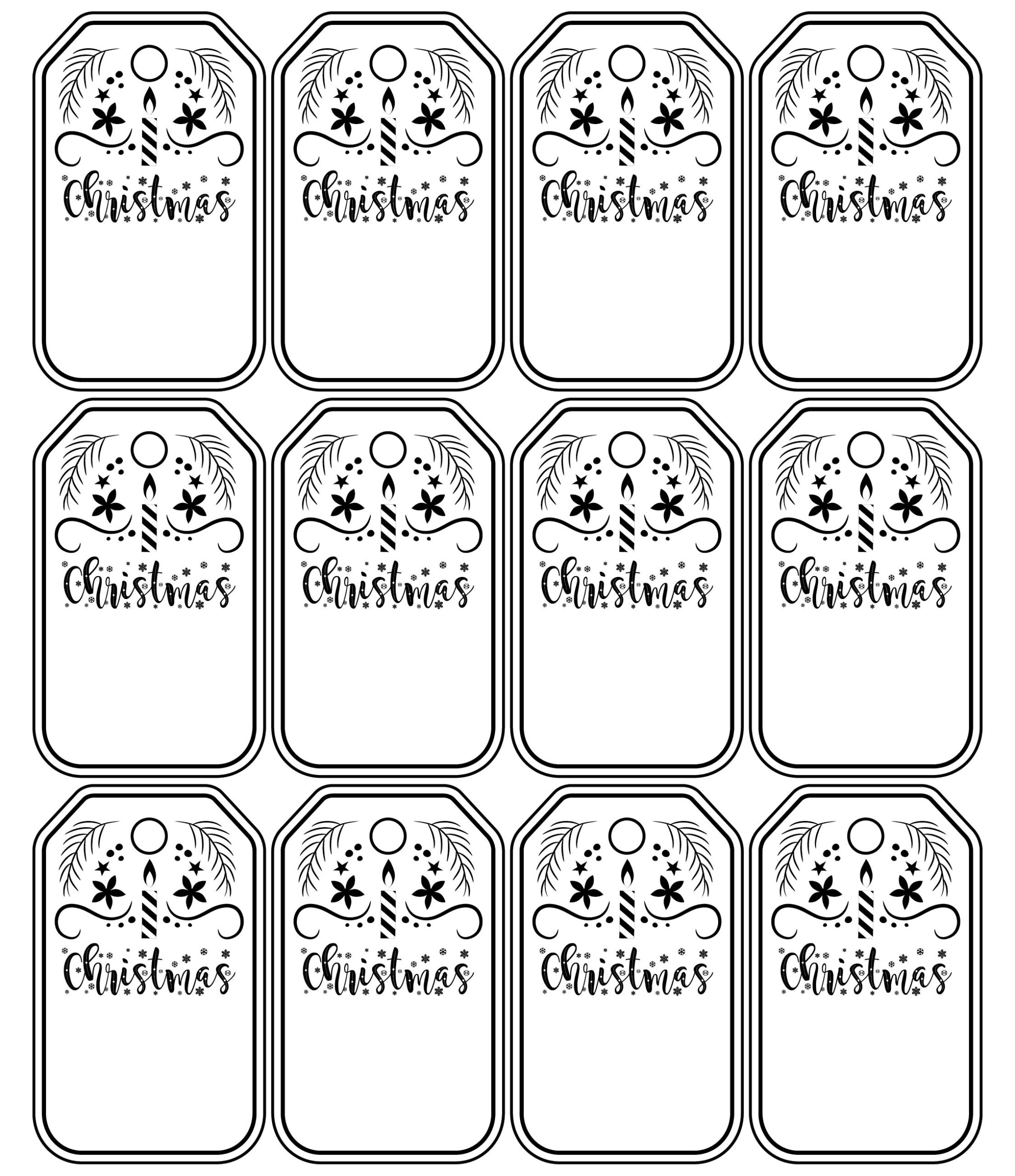 10 Best Black And White Printable Christmas Tags PDF For Free At Printablee