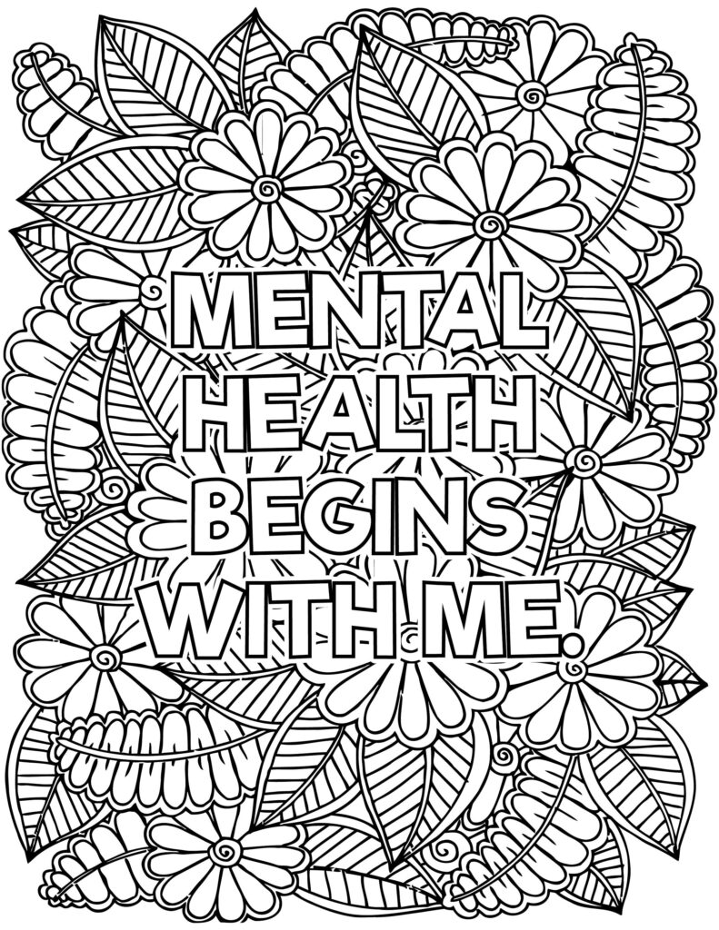 10 Mental Health AFFIRMATIONS Coloring Book Pages Etsy