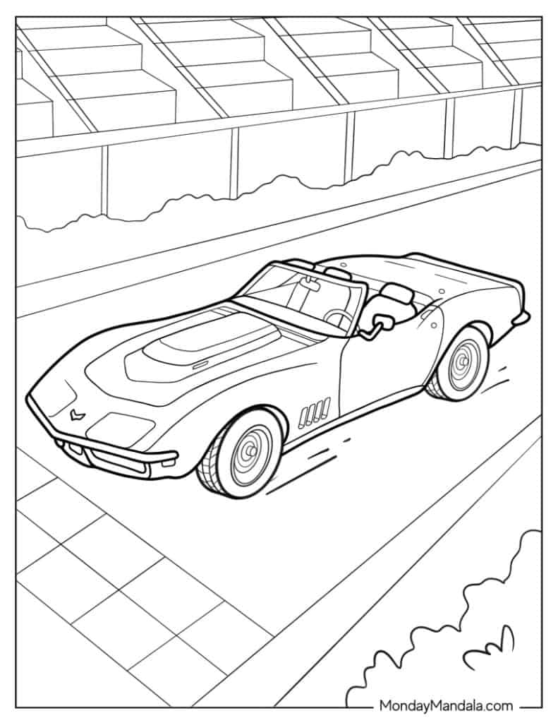 14 Corvette Coloring Pages Free PDF Printables 