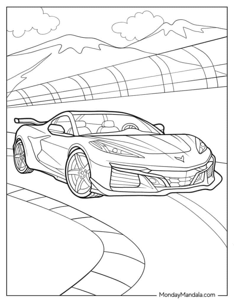 14 Corvette Coloring Pages Free PDF Printables