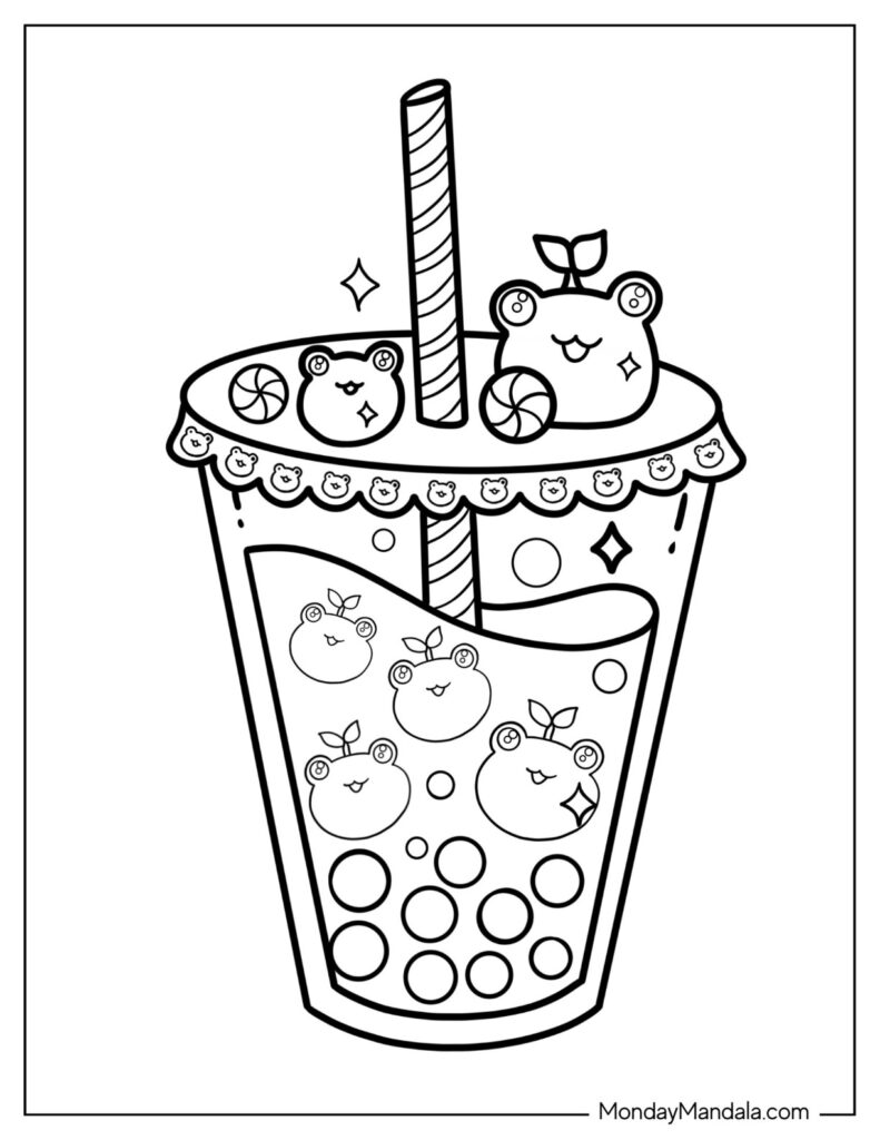 20 Boba Tea Coloring Pages Free PDF Printables 