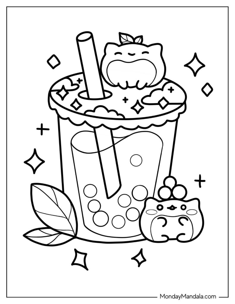 20 Boba Tea Coloring Pages Free PDF Printables 