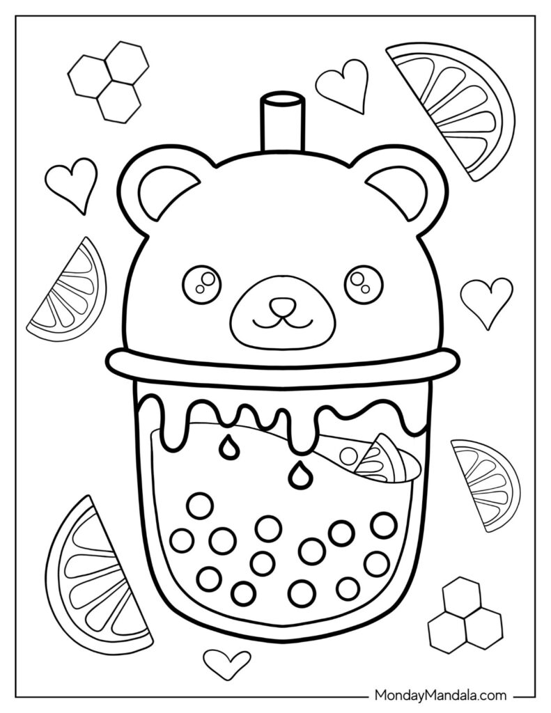 20 Boba Tea Coloring Pages Free PDF Printables 