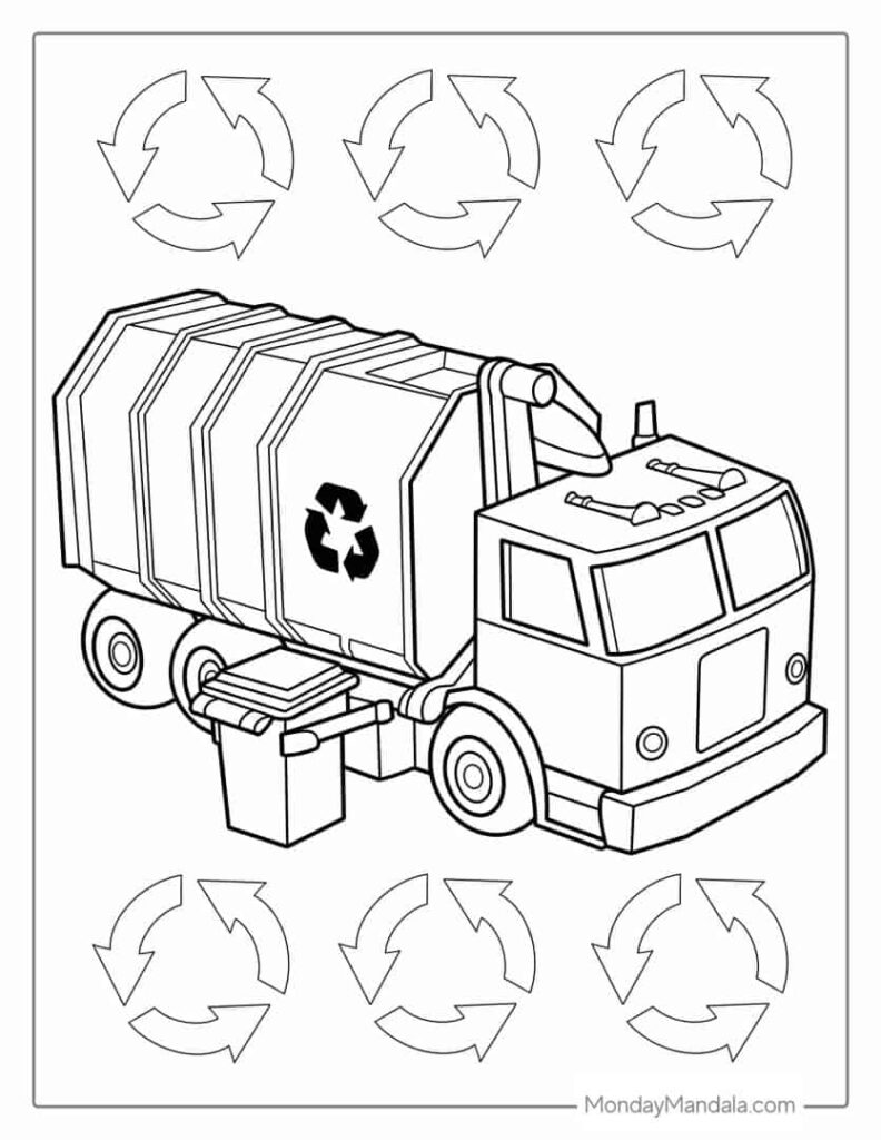 20 Garbage Truck Coloring Pages Free PDF Printables 