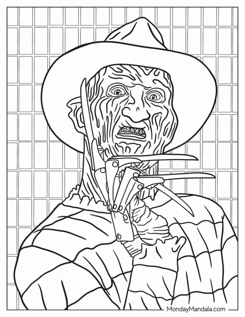 20 Horror Coloring Pages Free PDF Printables 