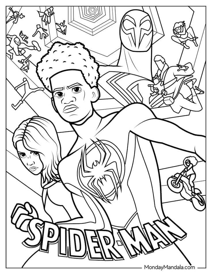 20 Miles Morales Coloring Pages Free PDF Printables In 2023 