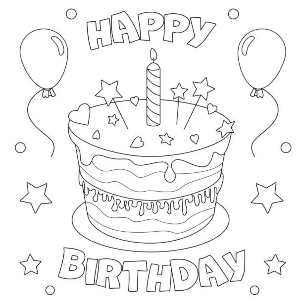 20 Printable Birthday Cards To Color Parade