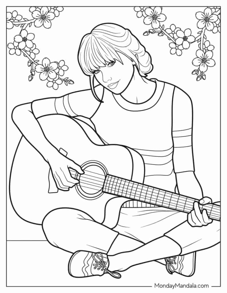 20 Taylor Swift Coloring Pages Free PDF Printables 