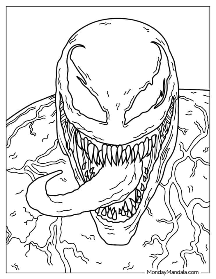 20 Venom Coloring Pages Free PDF Printables