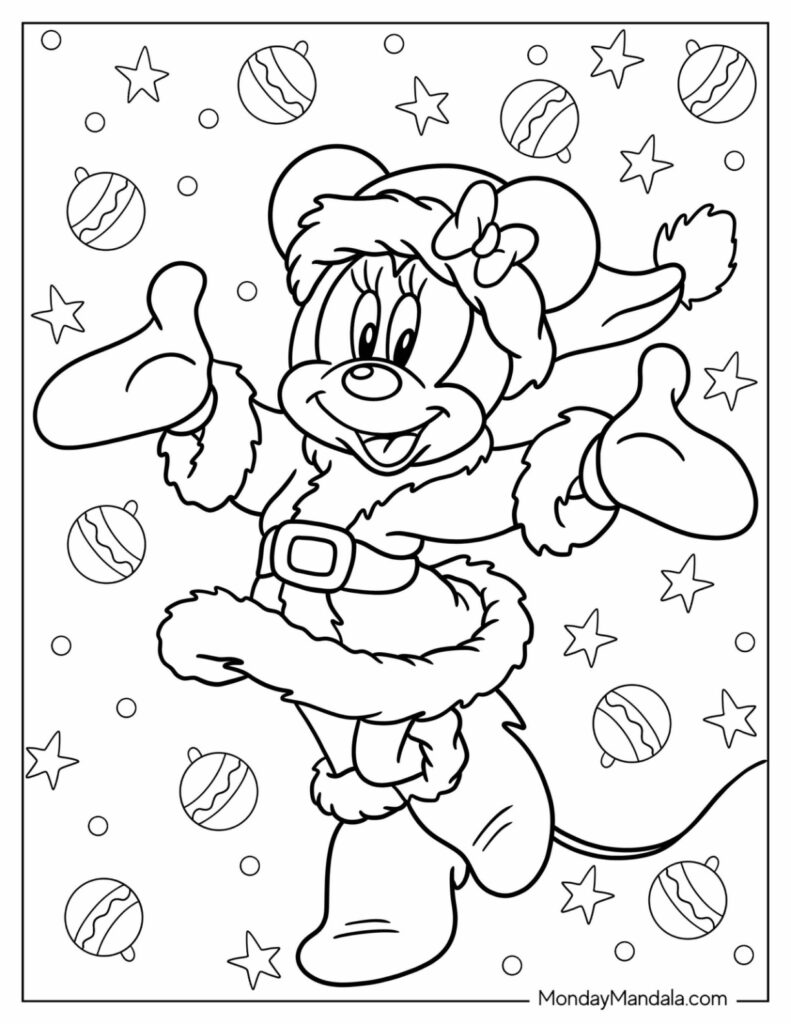 24 Disney Christmas Coloring Pages Free PDF Printables 