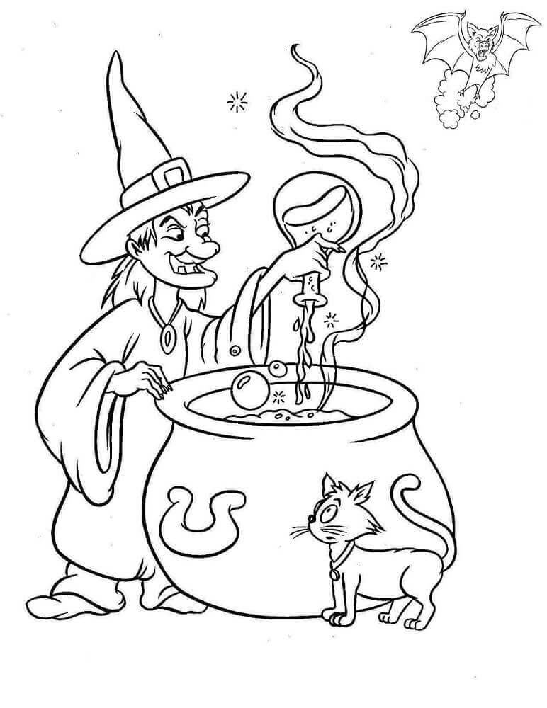 30 Free Witch Coloring Pages Printable