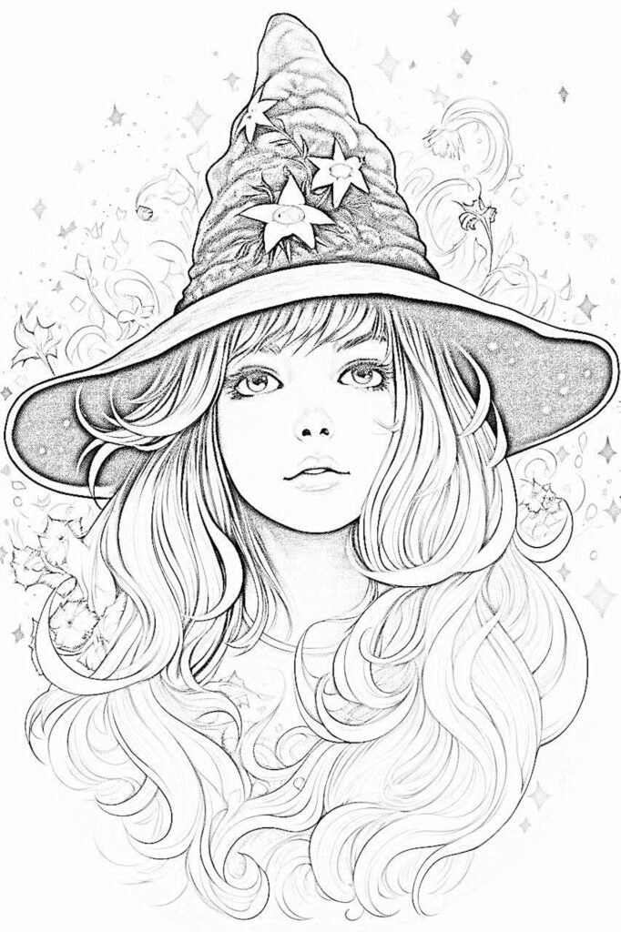 38 Captivating Witch Coloring Pages For Kids And Adults