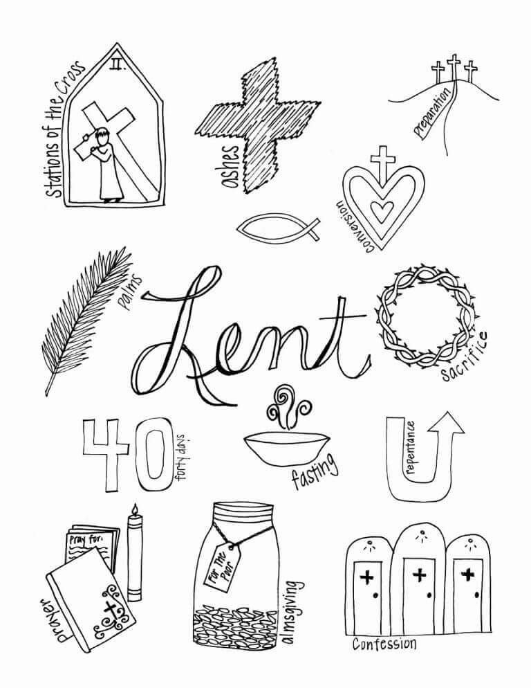 40 Days Of Lent Coloring Pages Holy Spirit Catholic Church