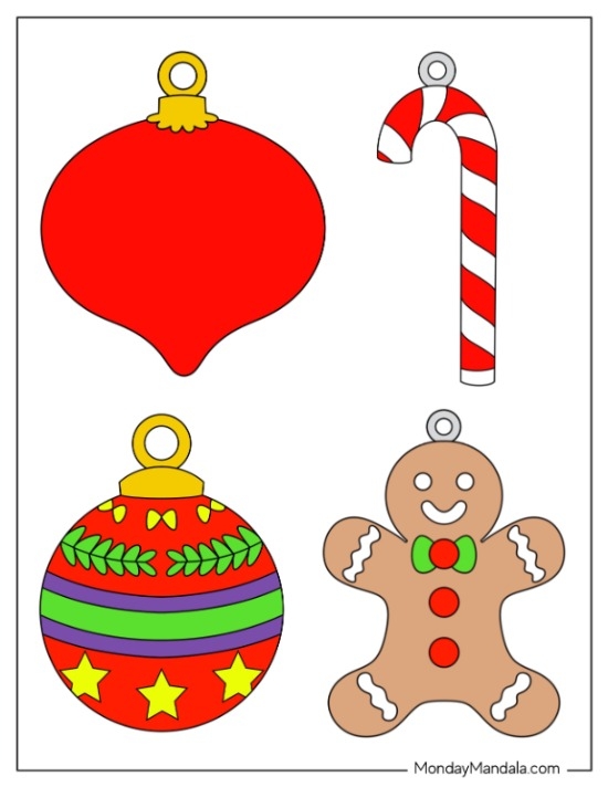 52 Printable Christmas Ornaments Free PDF Templates 