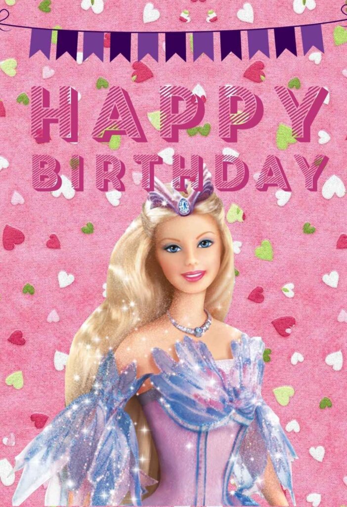 8 Barbie Barbie Princess Printable Birthday Cards free 