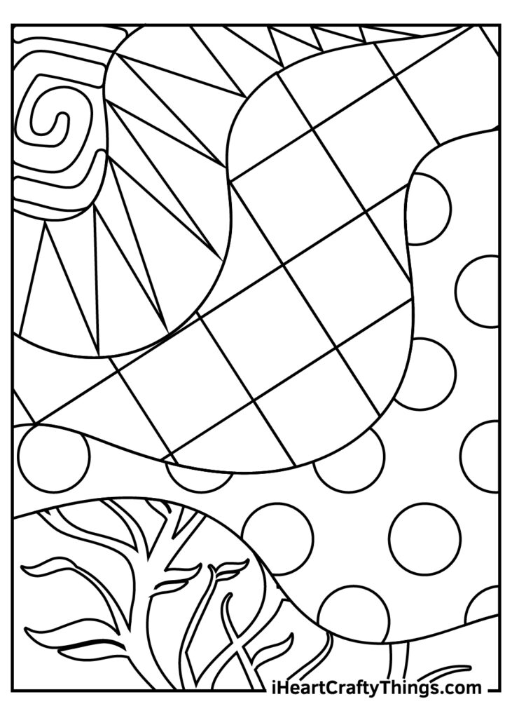 Art Collectibles Abstract Printable Coloring Page 1 Drawing 