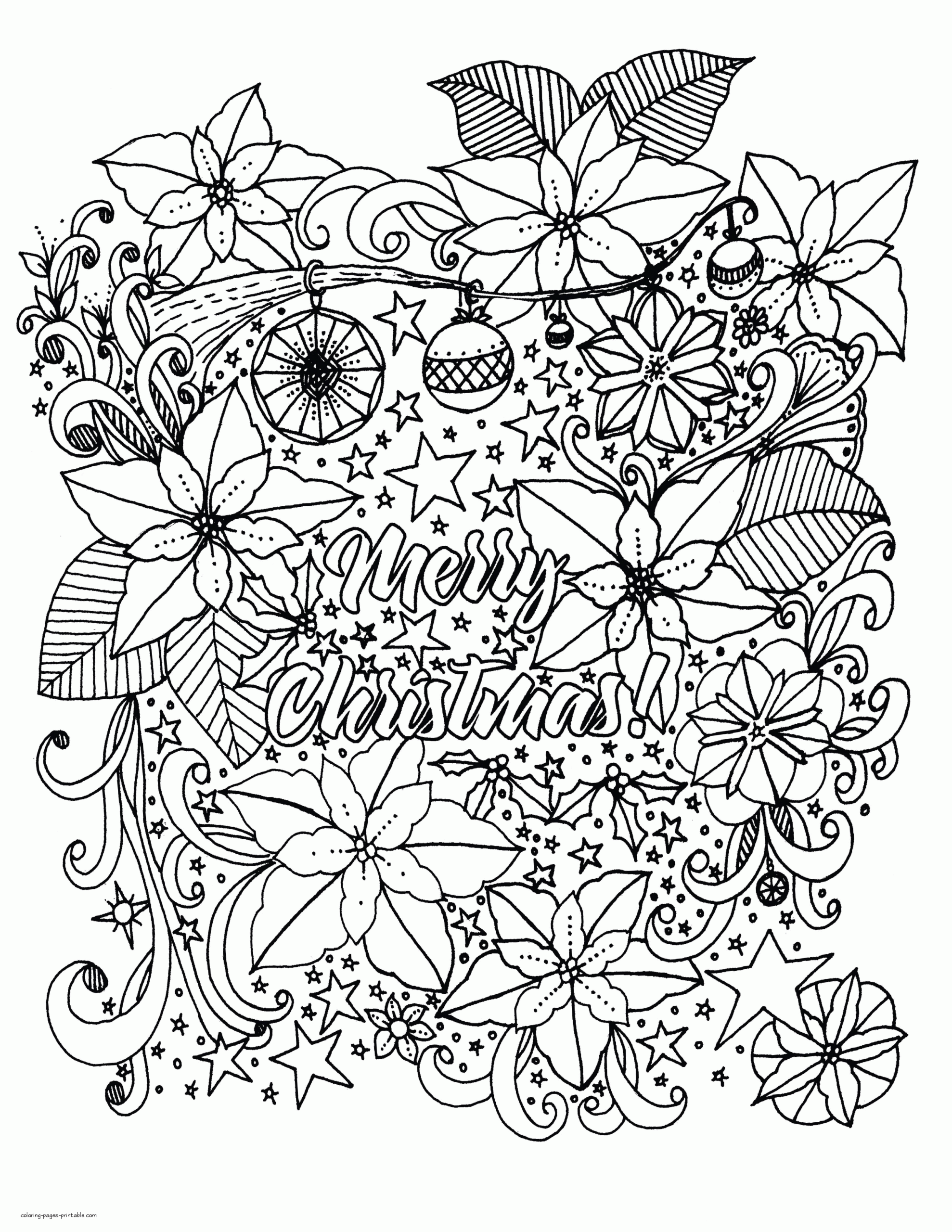 Beautiful Christmas Coloring Pages For Adults For Free COLORING