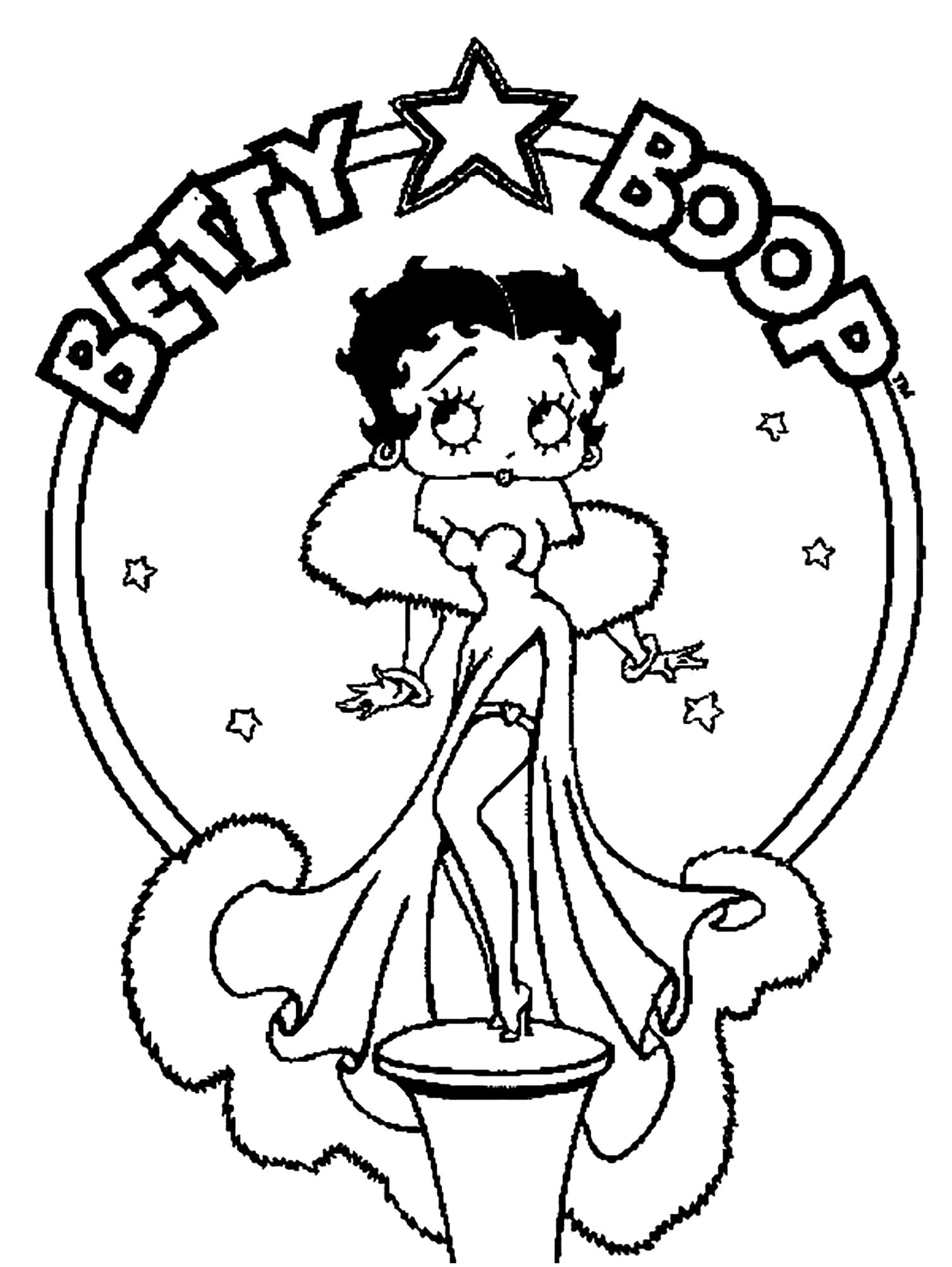 Betty Boop Picture To Print And Color Betty Boop Coloring Pages For Kids