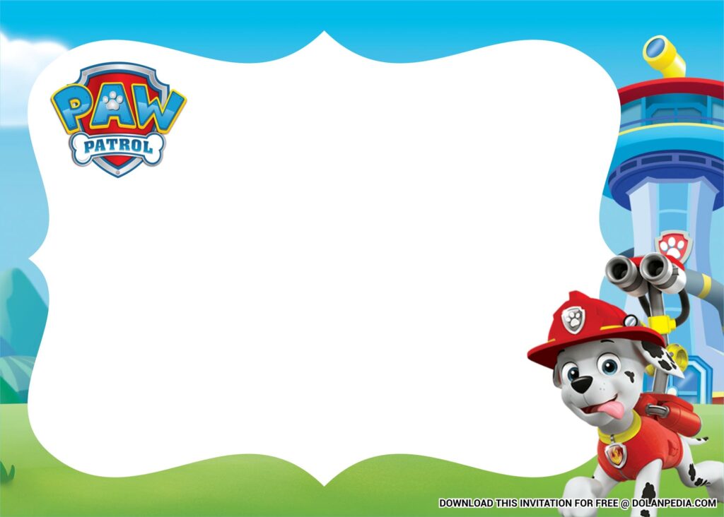 Blank Printable Paw Patrol Invitations