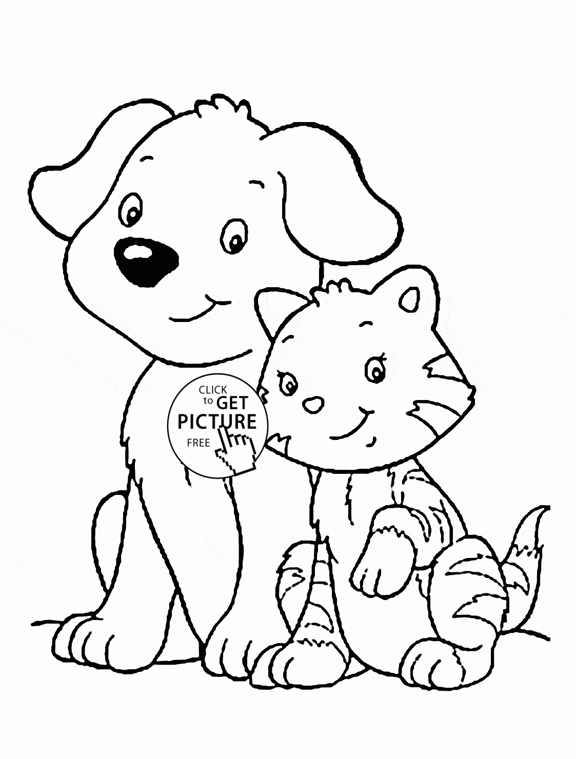 Cat And Dog Printable Coloring Pages