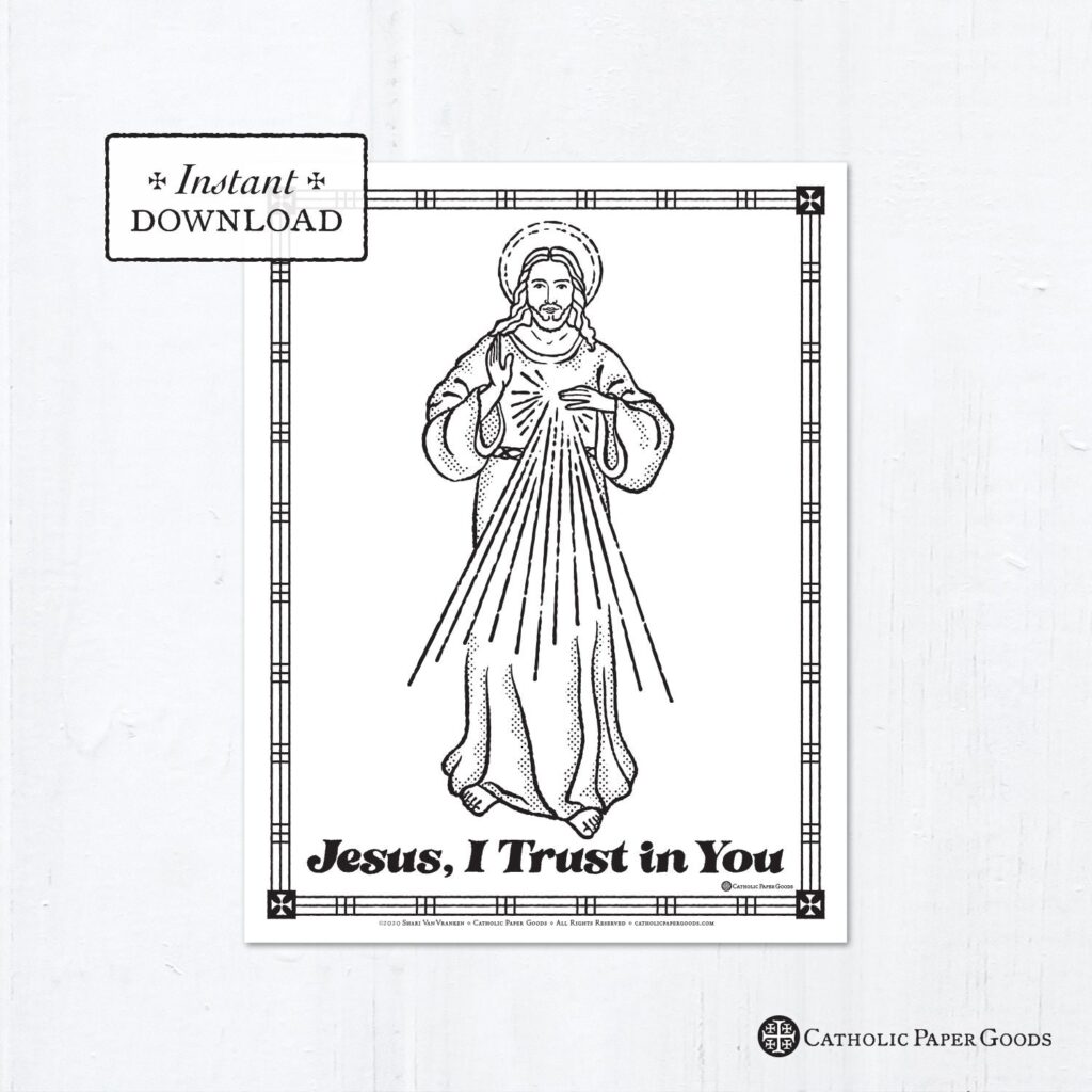 Catholic Coloring Page The Divine Mercy Jesus I Trust In You 