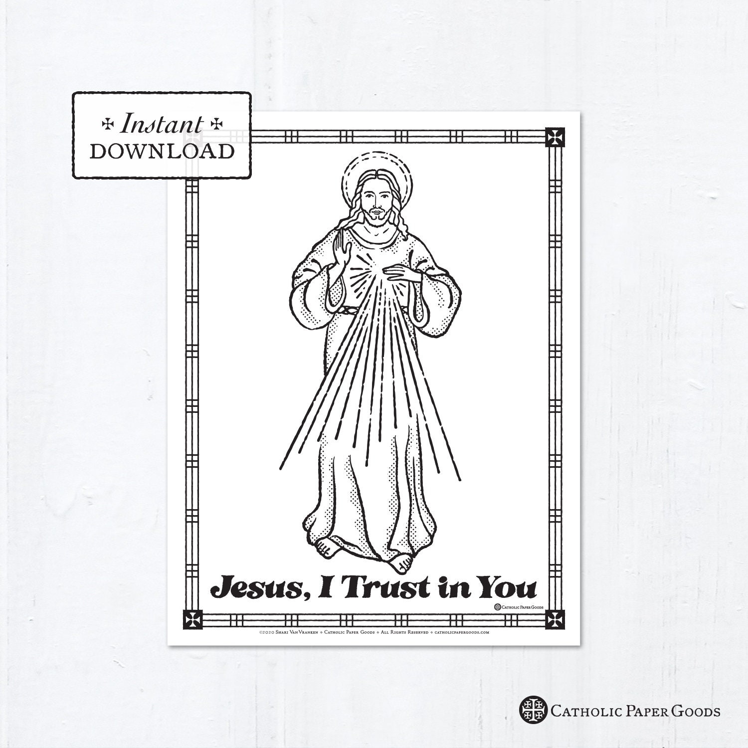 Catholic Coloring Page The Divine Mercy Jesus I Trust In You