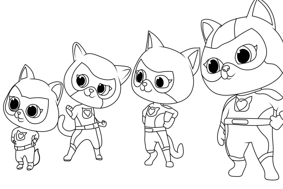 Characters From SuperKitties Coloring Page Download Print Or Color