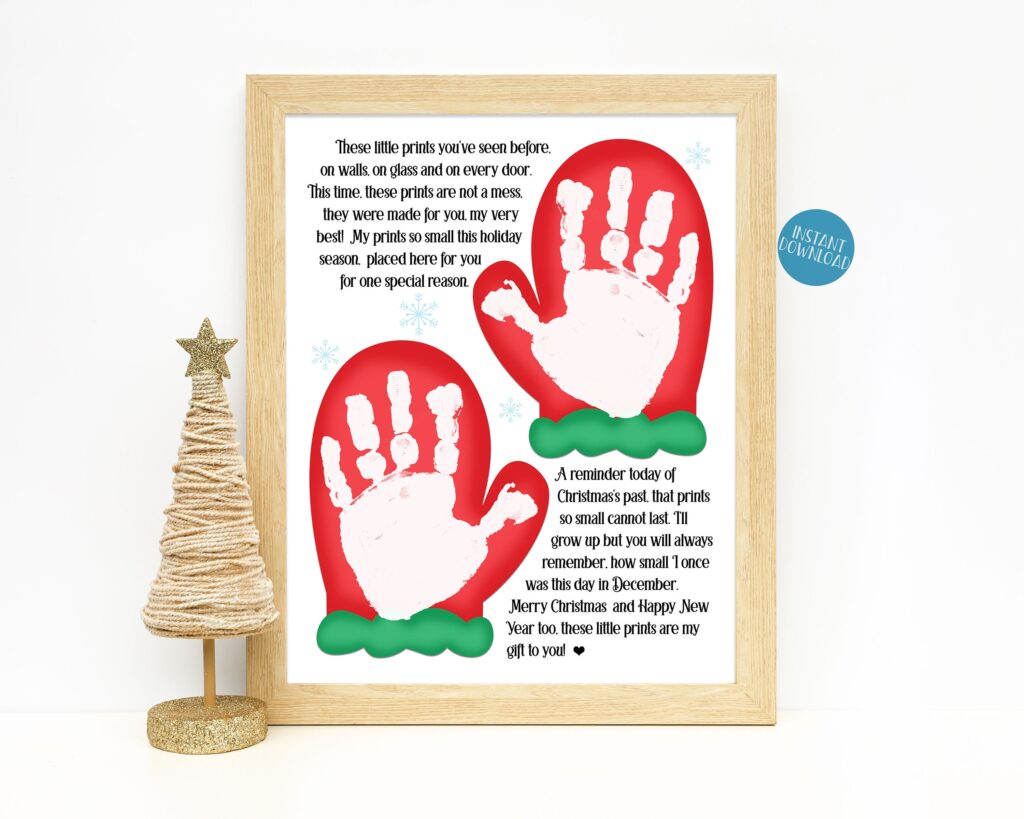 Christmas Handprint Poem Handprint Art Project For Toddlers Etsy