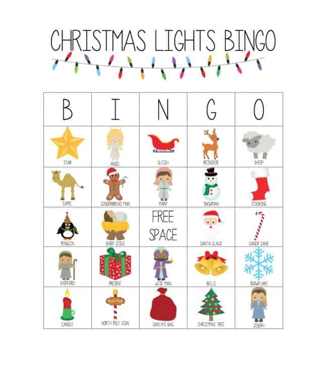 Christmas Light Bingo Free Printable