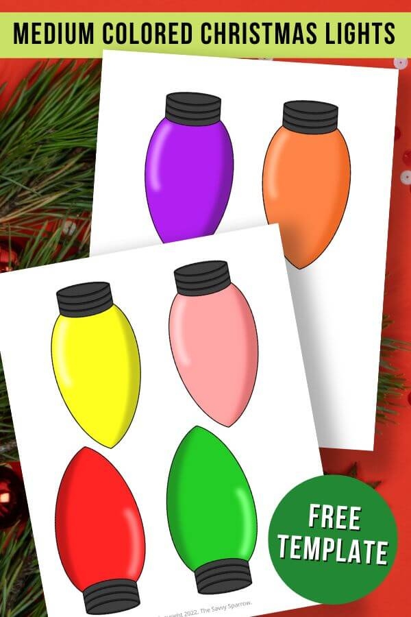 Christmas Light Bulb Pattern Template