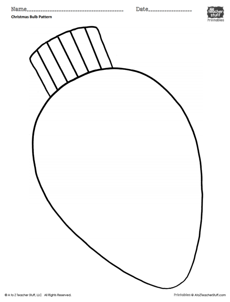 Christmas Light Bulb Template Printable