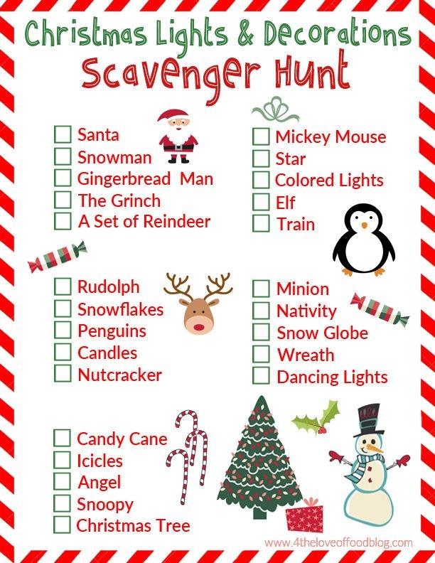 Christmas Lights Scavenger Hunt Printable