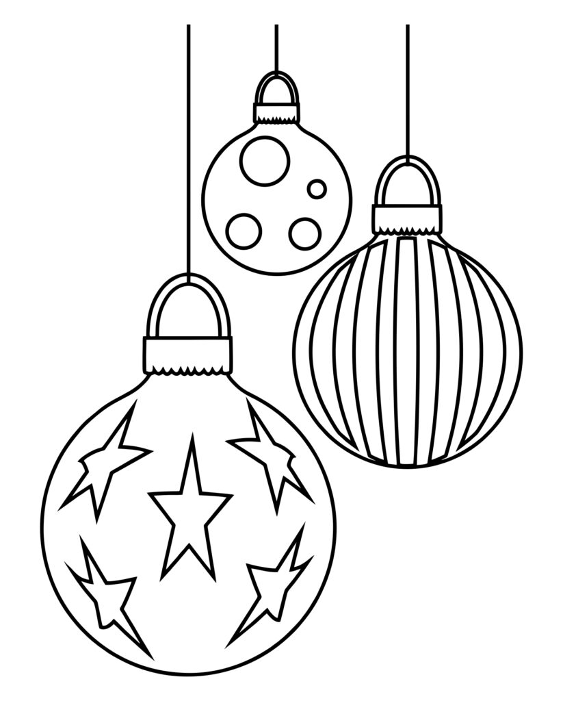 Christmas Ornaments To Color 10 Free PDF Printables Printablee