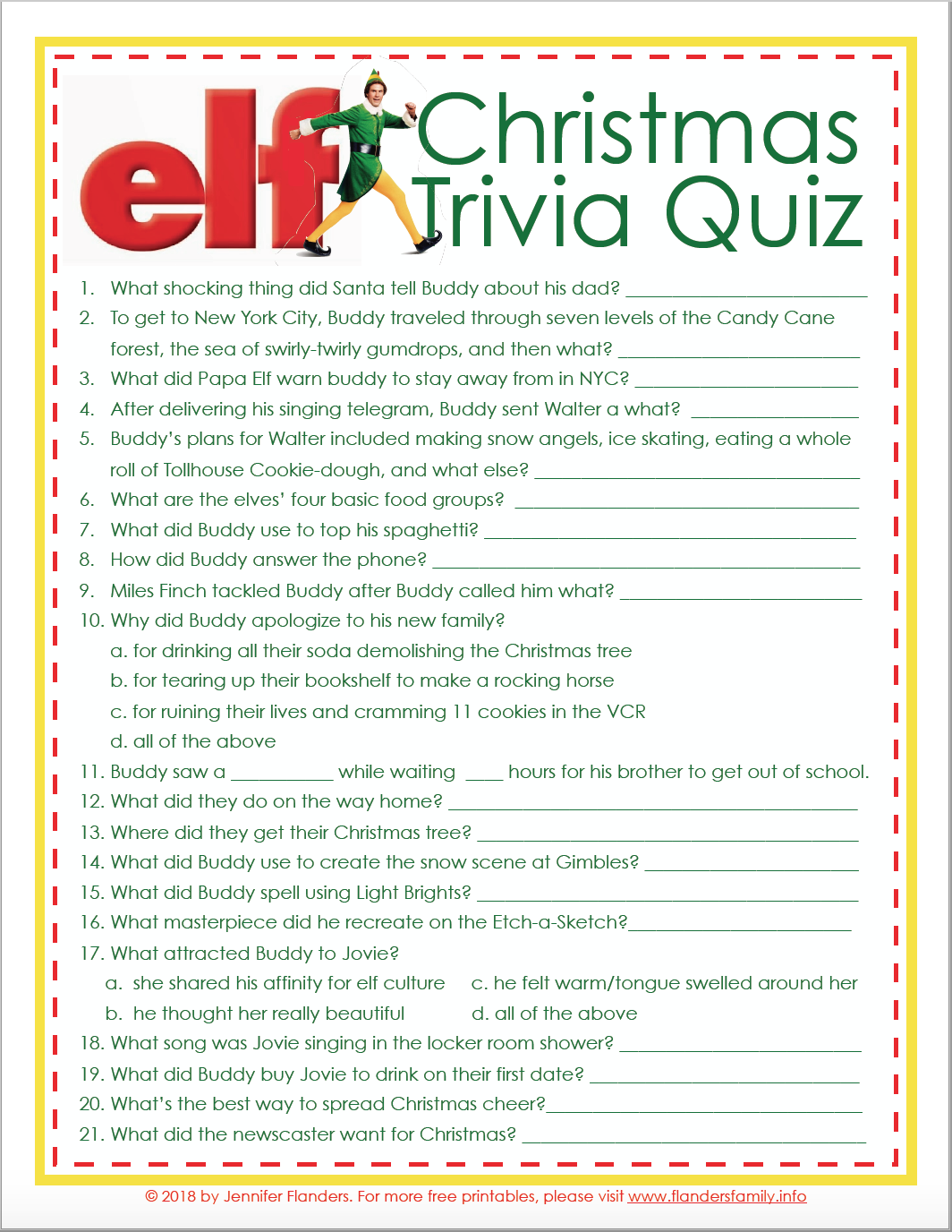 Christmas Trivia Games With Answers Free Printable