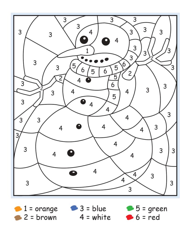 Color By Number Christmas Printables Printable Word Searches