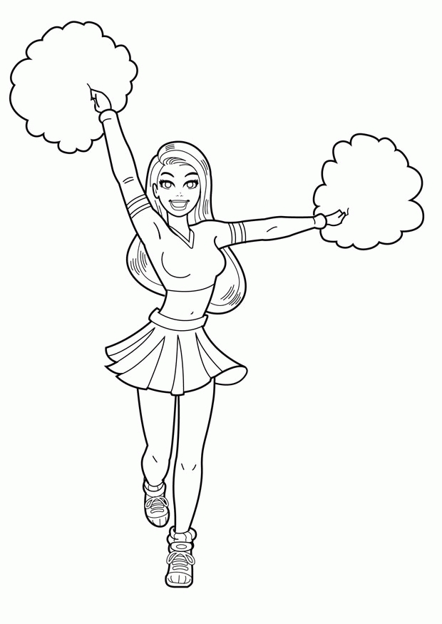 Coloring Pages Cheerleader Dancing Girl Coloring Pages For Kids