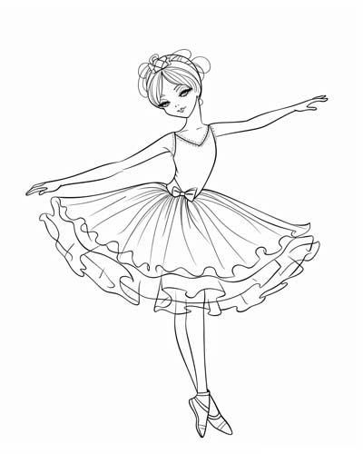 Cute Ballerina Coloring Pages For Kids