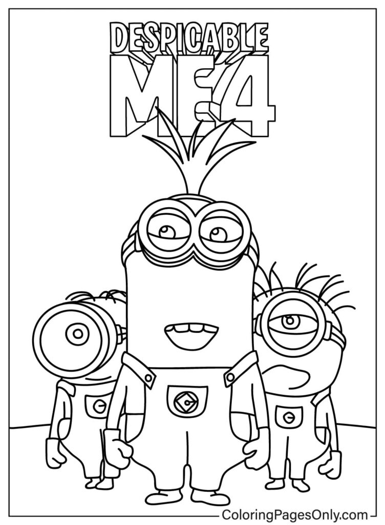 Despicable Me 4 Coloring Page Free Free Printable Coloring Pages