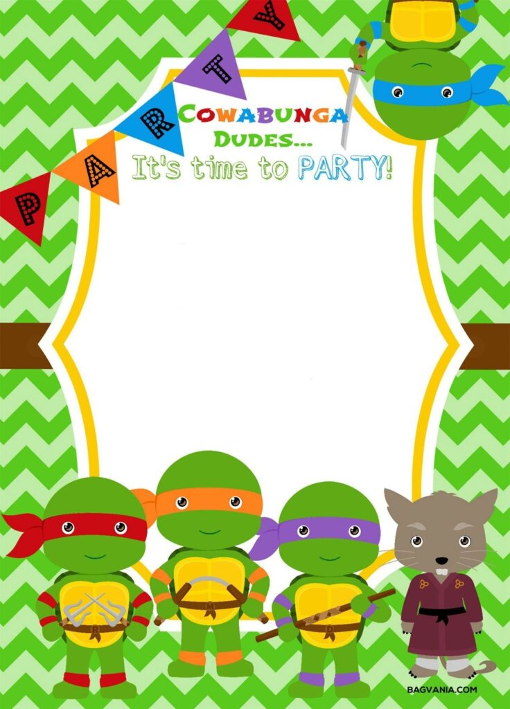 Download Free Template Teenage Mutant Ninja Turtle Birthday Party 