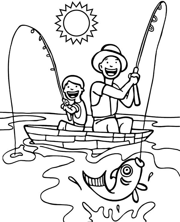 Fishing Coloring Page To Print Topcoloringpages