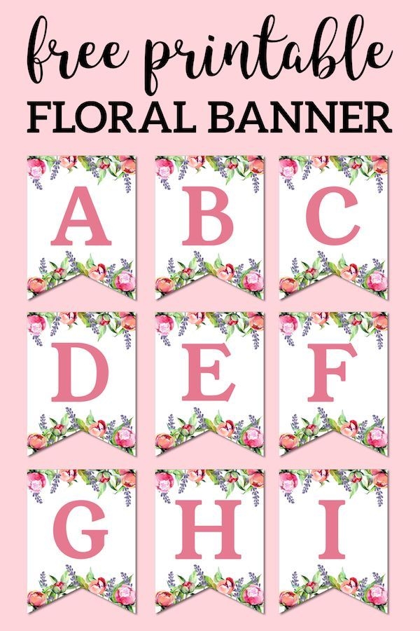 Floral Free Printable Alphabet Letters Banner Paper Trail Design