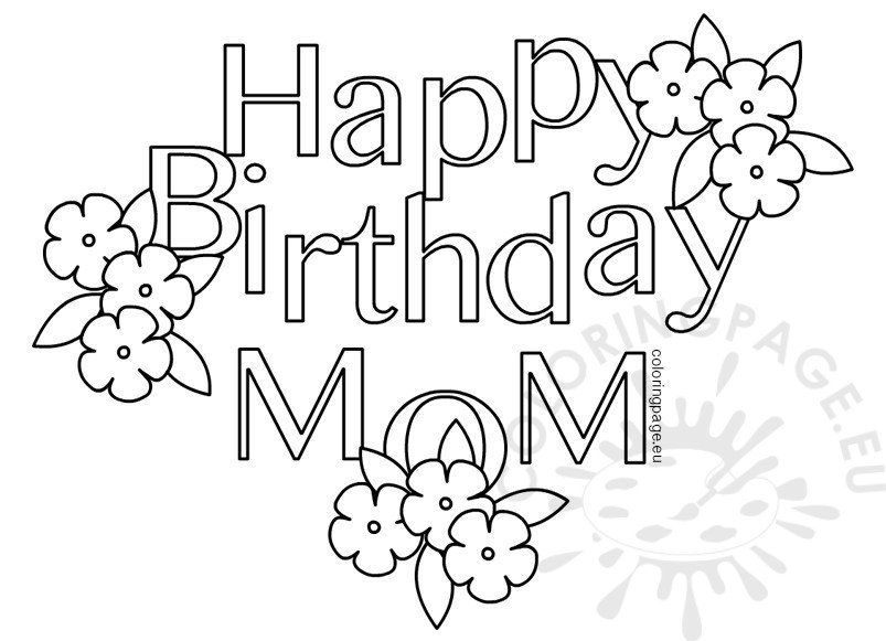 Foldable Birthday Cards For Mom Printable Coloring