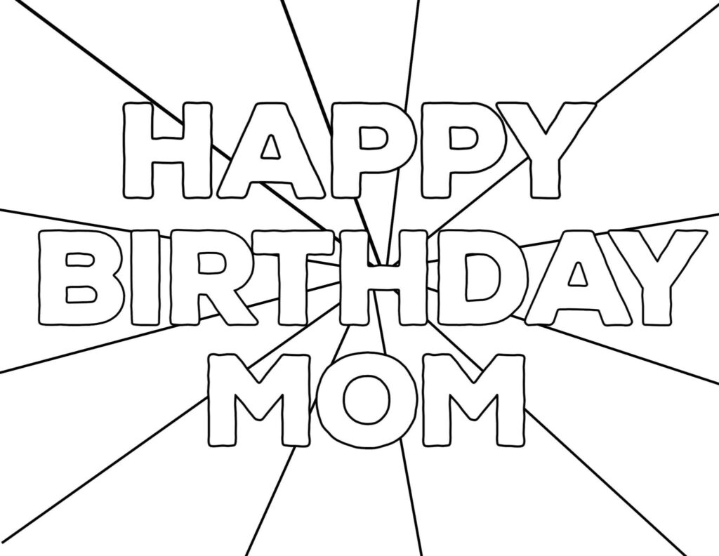 Foldable Birthday Cards For Mom Printable Coloring