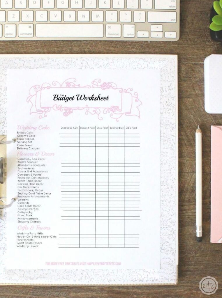 Free 42 Page Printable Wedding Binder Printable Calendars AT A GLANCE