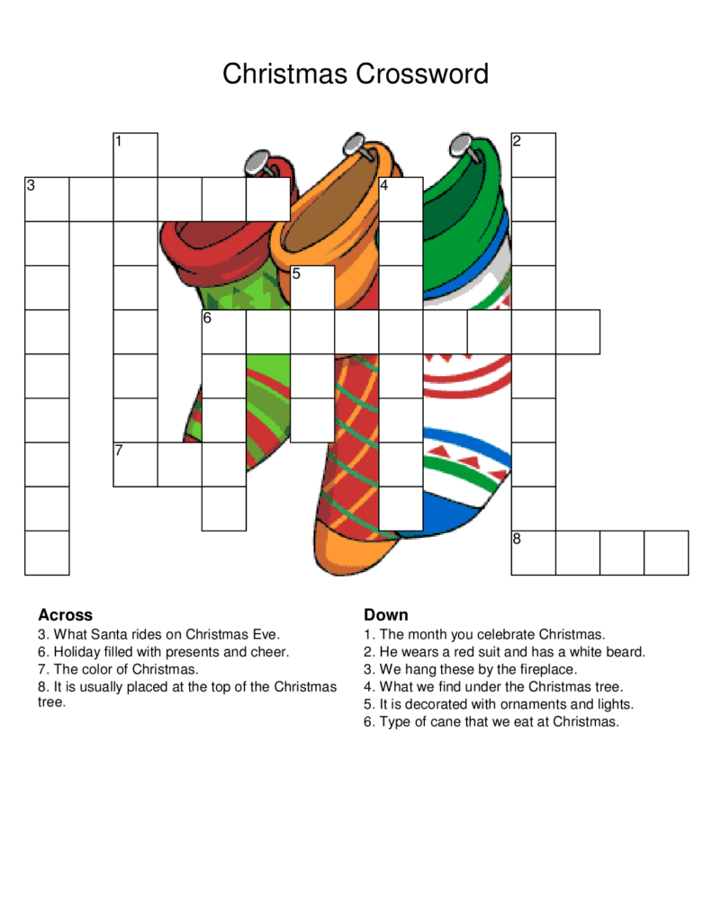 Free Christmas Printable Crossword Puzzles