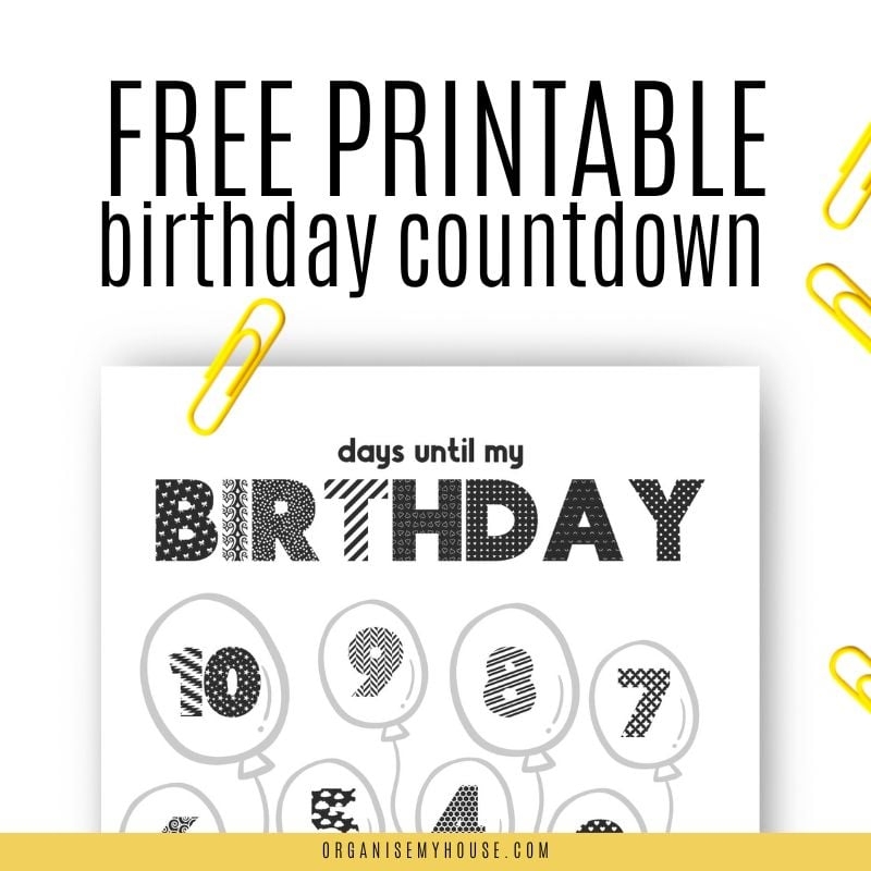 Free Kids Printable Birthday Countdown Calendar They ll Love