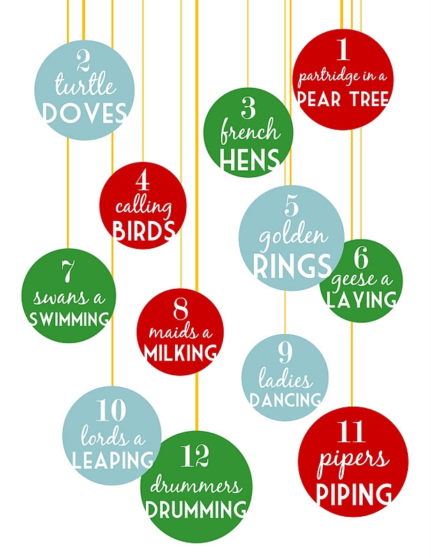 Free Printable 12 Days Of Christmas