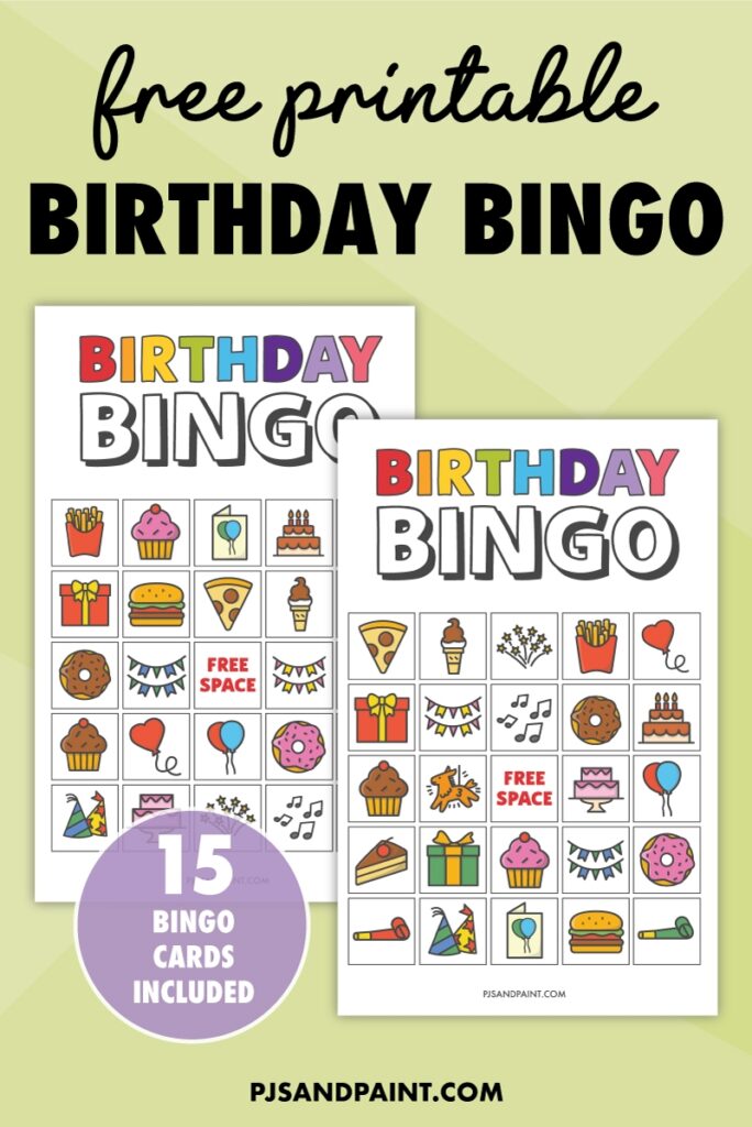 Free Printable Birthday Bingo For Kids Pjs And Paint Free Birthday 